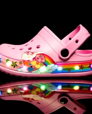 Glowriders Kids' Pink LED Slides: Fun and comfortable slides featuring built-in LED lights, perfect for adding a touch of sparkle to every step. The vibrant pink color and easy slip-on design make these slides both stylish and practical for active kids