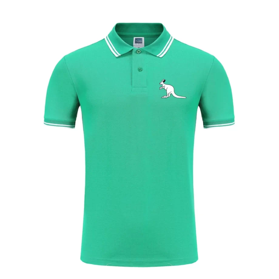 Mint: "Exclusive Australian Pride Polo Shirt in refreshing mint cotton, combining elegance and pride."