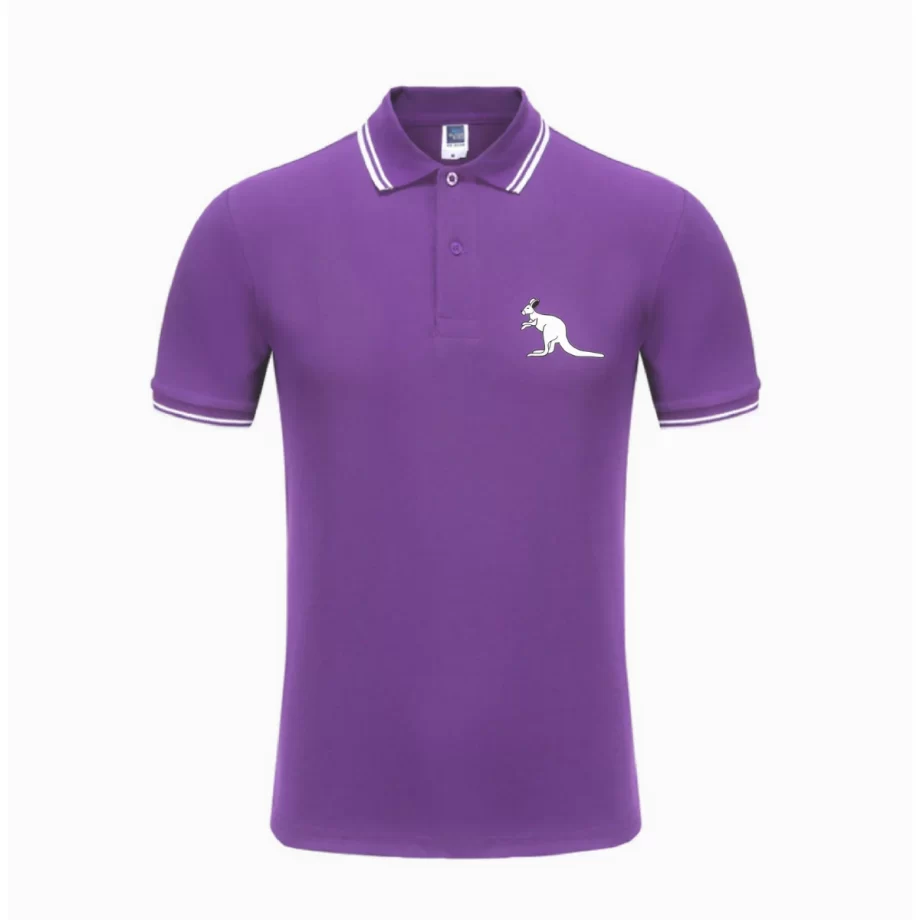 Purple: "Exclusive Australian Pride Polo Shirt in premium purple cotton, showcasing heritage and style."