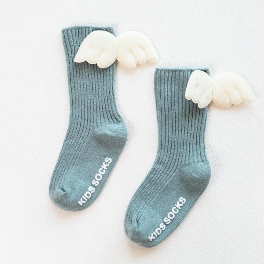 Cute Angel Wing Toddler Socks featuring soft, breathable fabric for comfort and a secure fit, designed to keep little feet cozy and stylish all day long.