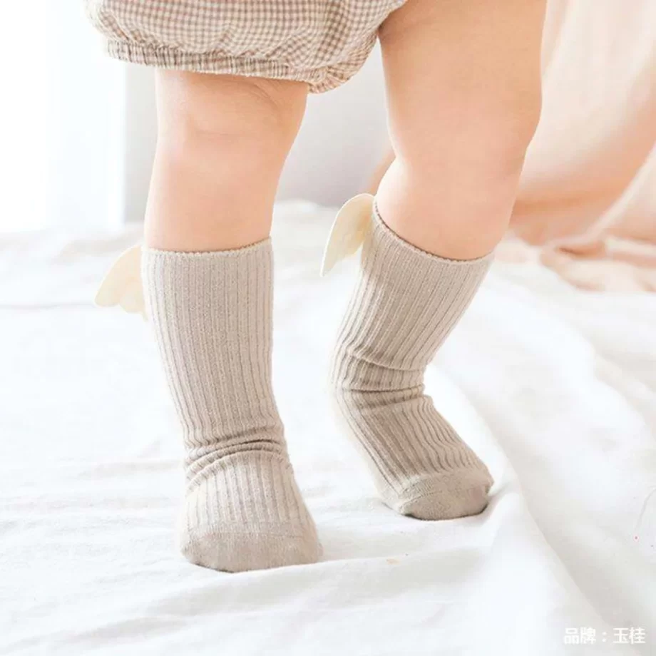 Cute Angel Wing Toddler Socks featuring soft, breathable fabric for comfort and a secure fit, designed to keep little feet cozy and stylish all day long.