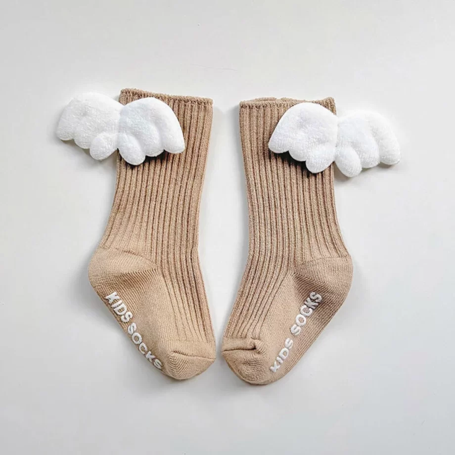 Cute Angel Wing Toddler Socks featuring soft, breathable fabric for comfort and a secure fit, designed to keep little feet cozy and stylish all day long.