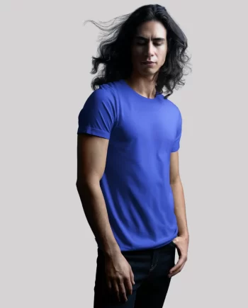 Heavy Cotton T-shirt in Indigo Blue: A robust and comfortable t-shirt, featuring a rich indigo blue colour, made from 100% heavy cotton.