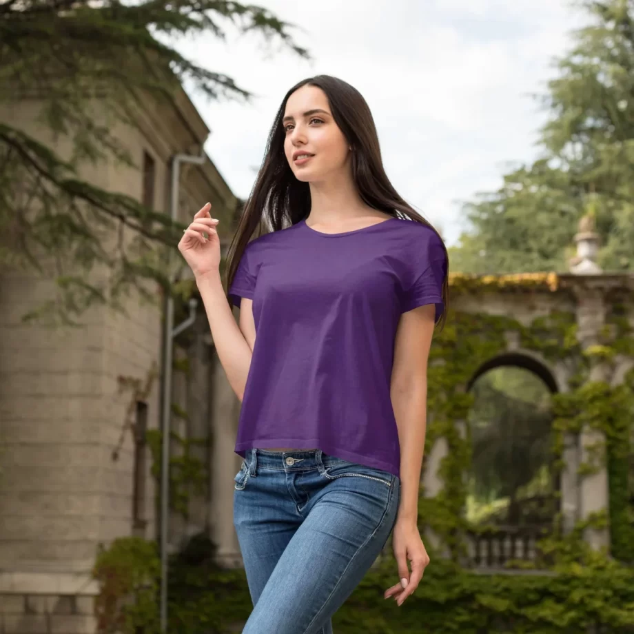 Rich purple cotton clothing for women, featuring a 100% cotton tunic, combining elegance with ultimate comfort.