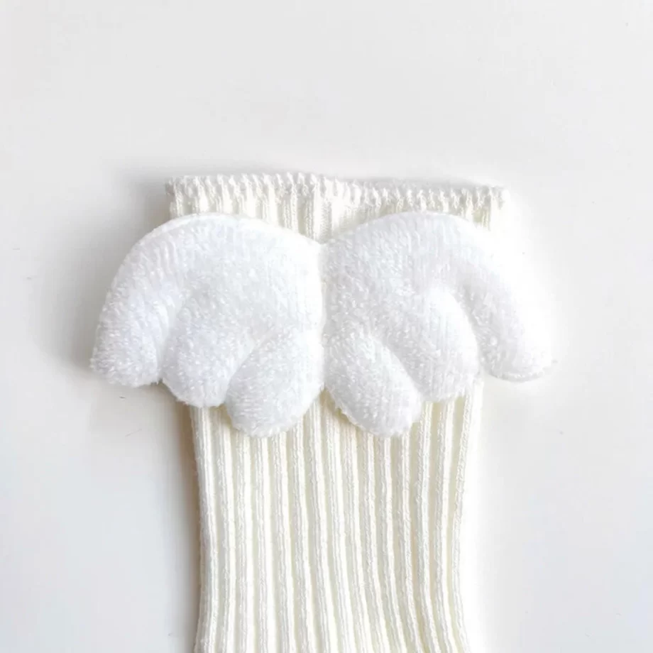 Cute Angel Wing Toddler Socks featuring soft, breathable fabric for comfort and a secure fit, designed to keep little feet cozy and stylish all day long.