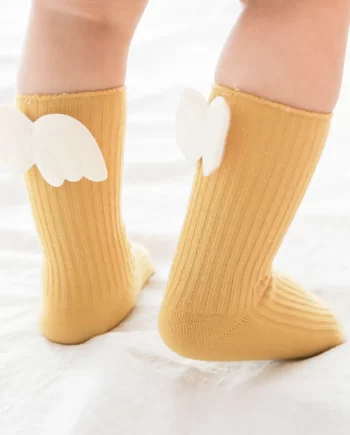 Cute Angel Wing Toddler Socks featuring soft, breathable fabric for comfort and a secure fit, designed to keep little feet cozy and stylish all day long.